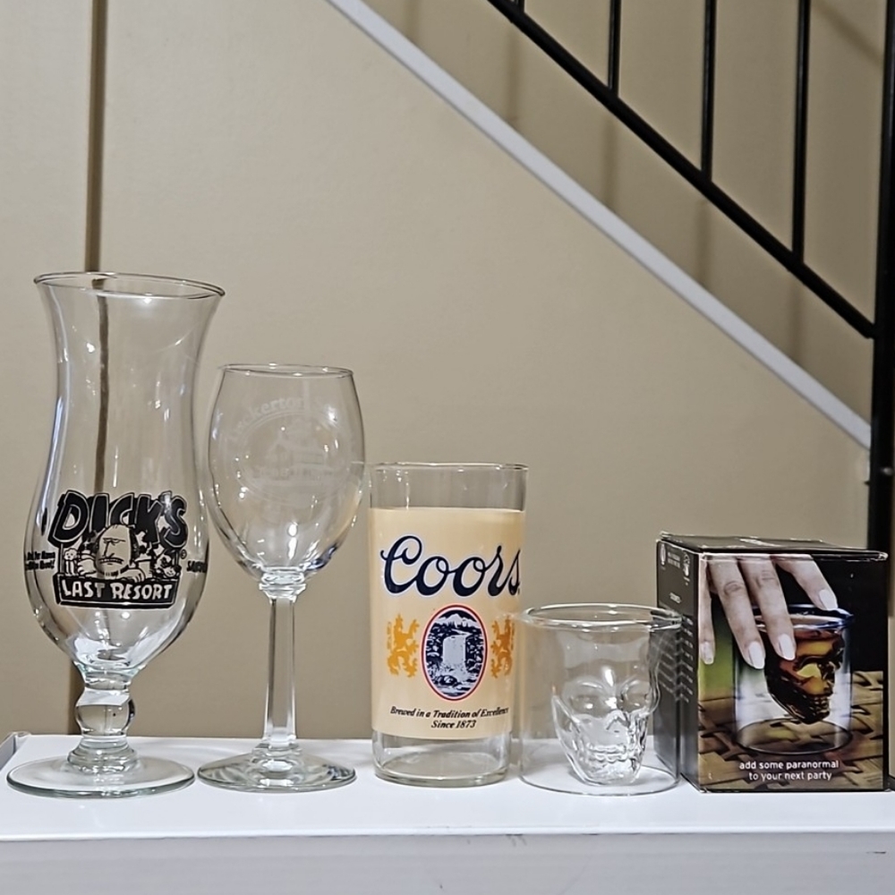 Unique Collectible Drinking Glasses Bundle of 4